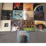 Thirteen vinyl LPs - Pink Floyd, Neil Young, Moody Blues, Mike Oldfield, Cliff Richard, Paul Simon,
