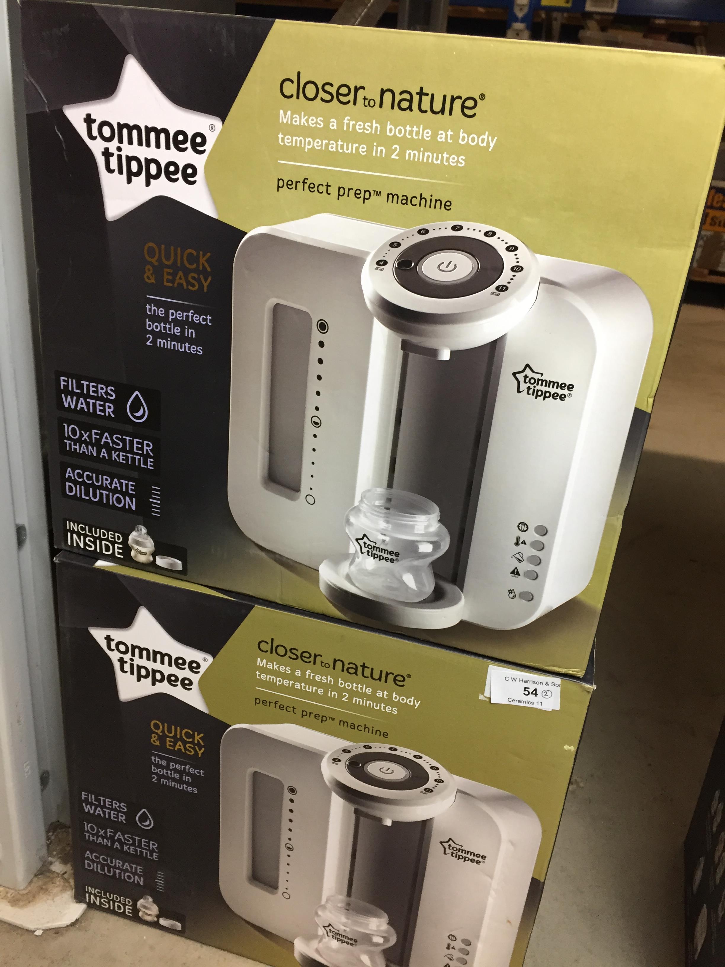 Two Tommee Tippee Closer To Nature Perfect Prep Machine White RRP £80 each (saleroom location: