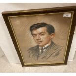 T Mackenzie Bell - a framed pastel picture head and shoulders study of a student, dated April/19-,