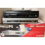 Two items - Philips DVDR 70 DVD recorder with box and instructions and Panasonic DMR-EZ49VEB DVD