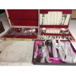 Three items including two part canteens of cutlery and a boxed set of Viners stainless steel