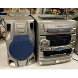 A Venturer CD 2771 CD stacking system complete with two speakers (saleroom location: T08)
