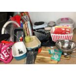 Household and kitchen items including cookery books, Kitchen Perfected portable electric hotplate,