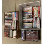 Contents to two boxes and a drawer - approximately 125 DVDs and DVD box sets including Morse,
