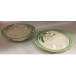 Two Johnson Bros green tureens with fern and elder flowed decoration 25 x 23cm (saleroom location: