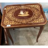 A polished wood side table with inlay to top and legs (saleroom location: MS)