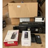 Alba radio cassette recorder, mobile phone and contents to box (electrical leads etc.