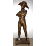 A French bronze/brass Harlequin figure (51.