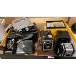 Contents to box - Kodak Eastmen Biomatic No 1 Camera, Kodak Brownie Model C six-20 camera,