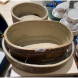 Three Millstonia brown pottery bowls (saleroom location: S1 QA07)