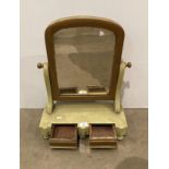 Green and gold painted table top mirror with two drawers (saleroom location: MA7)