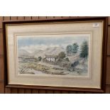 N S Nelson, framed limited edition print 'Yew Tree Farm', 30cm x 58cm, signed in pencil and no.