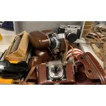 Aluminium camera case and contents including Voigtlander Prominent camera,