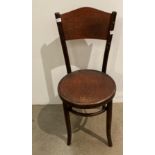 Fischel (circa 1930) Bentwood chair standing upon swept legs with faux-croc embossing to seat and