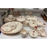 Contents to part of rack - forty-six pieces of Crown Devon Fieldings Stockholm pattern tableware -