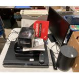 Panasonic DV3 DMR-EX77 DVD recorder (not run), LG WK7 speaker, Roberts stereo clock radio,