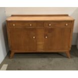 Vintage teak and teak finish two-door two-drawer sideboard,