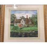 Roy Merrington framed watercolour 'The Manor House, Brockhampton', 30cm x 30cm,