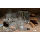 Contents to middle or rack - large quantity of glassware and treen (saleroom location: S1 QA07)