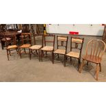 A pair of bedroom chairs with inlaid decoration,