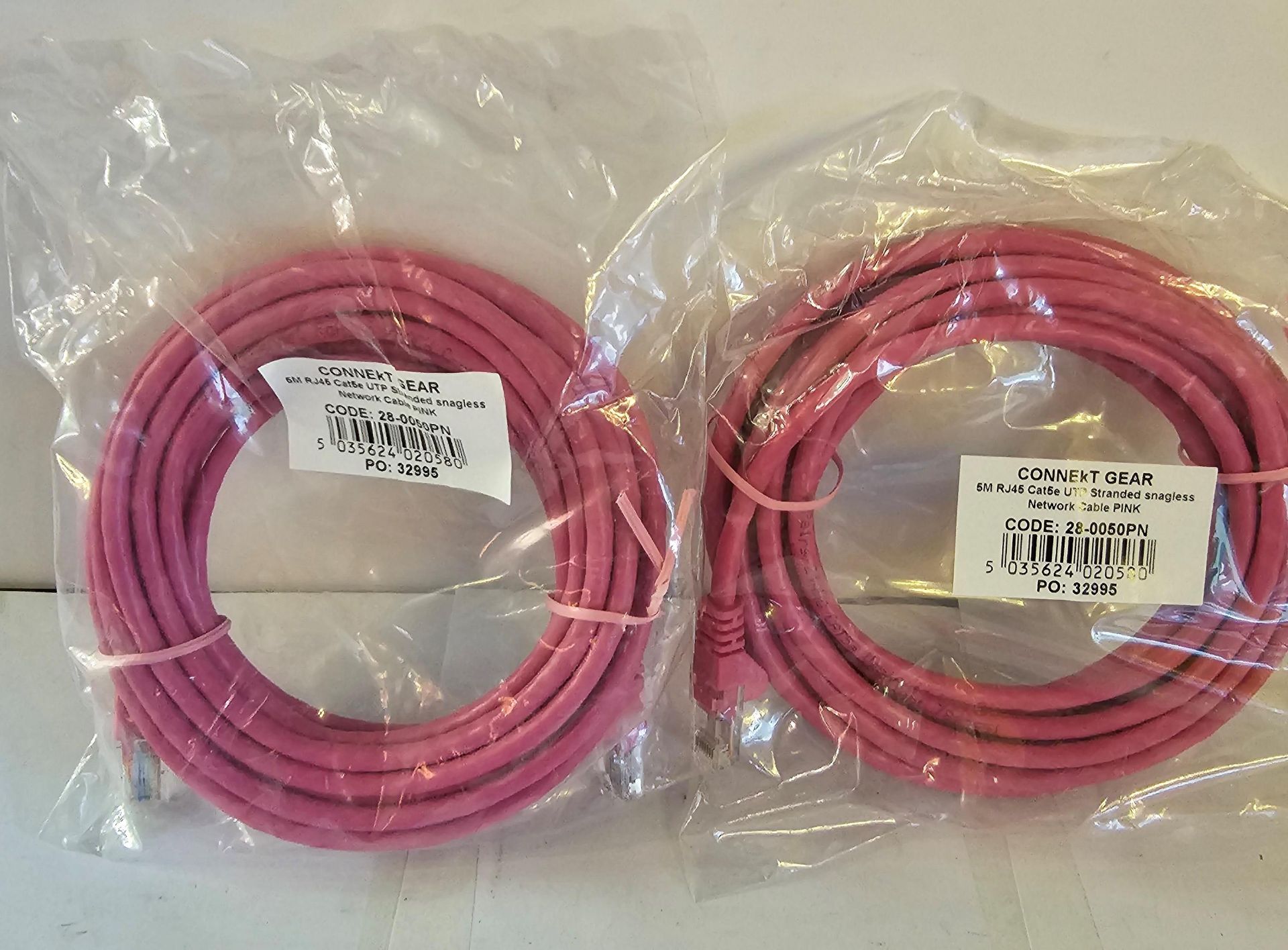 46 CAT 5E 5MTR PATCH CABLE IN PINK RJ45 UTP NETWORK CABLE