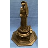 Bronze sculpture of 'St Margaret and the Dragon' 39cm high by Marils Singer Founders,