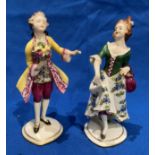 Two Chelsea-style figurines,