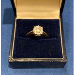 18ct gold diamond ring marked 0.