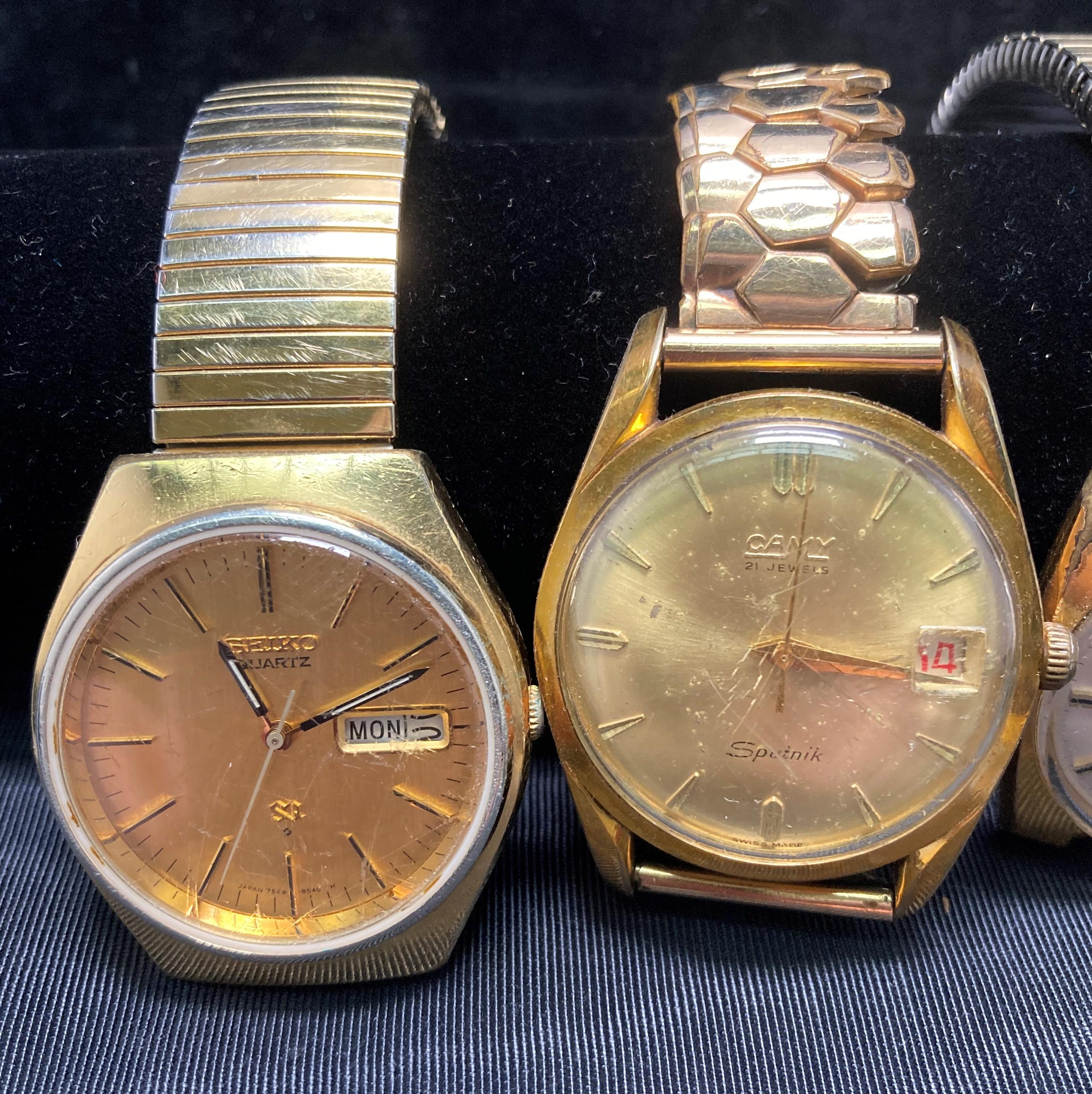 Four assorted watches including Camy 21 Jewels Sputnik watch with Camy centrepiece on reverse - Image 2 of 5