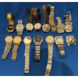 Fourteen assorted gents watches including Citizen WR100, Ruhla, Rotary, Henley, Seiko,