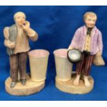 Pair of late 19th Century Derby porcelain figurine, both 14.