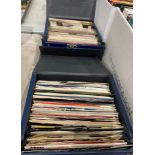 Contents to blue vinyl 45rpm record cases and contents - approximately one hundred singles -