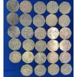 Twenty-nine assorted fifty pence pieces including 2006 Victoria Cross, 2004 Sprint Time?,