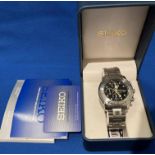 Seiko chronograph 100m gents watch in case (saleroom location: S3 GC3) Further