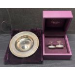 Two boxed ASPREY of London items - a silver [hallmarked] small bowl, 9.