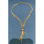 14k gold tassel necklace (approximately 18") total weight 14.