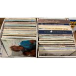 Contents to two boxes - approximately one hundred and ten assorted LPs - Classical, Country,