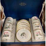 Vintage Royal Worcester bone china Alpine coffee set including six cups and saucers all in original