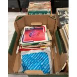 Contents to vinyl coated 45rpm singles record box and quantity of loose 45rpm singles -
