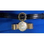 Excalibur 17 jewels Incabloc gent's watch with a rolled gold coloured elastic strap and a gent's