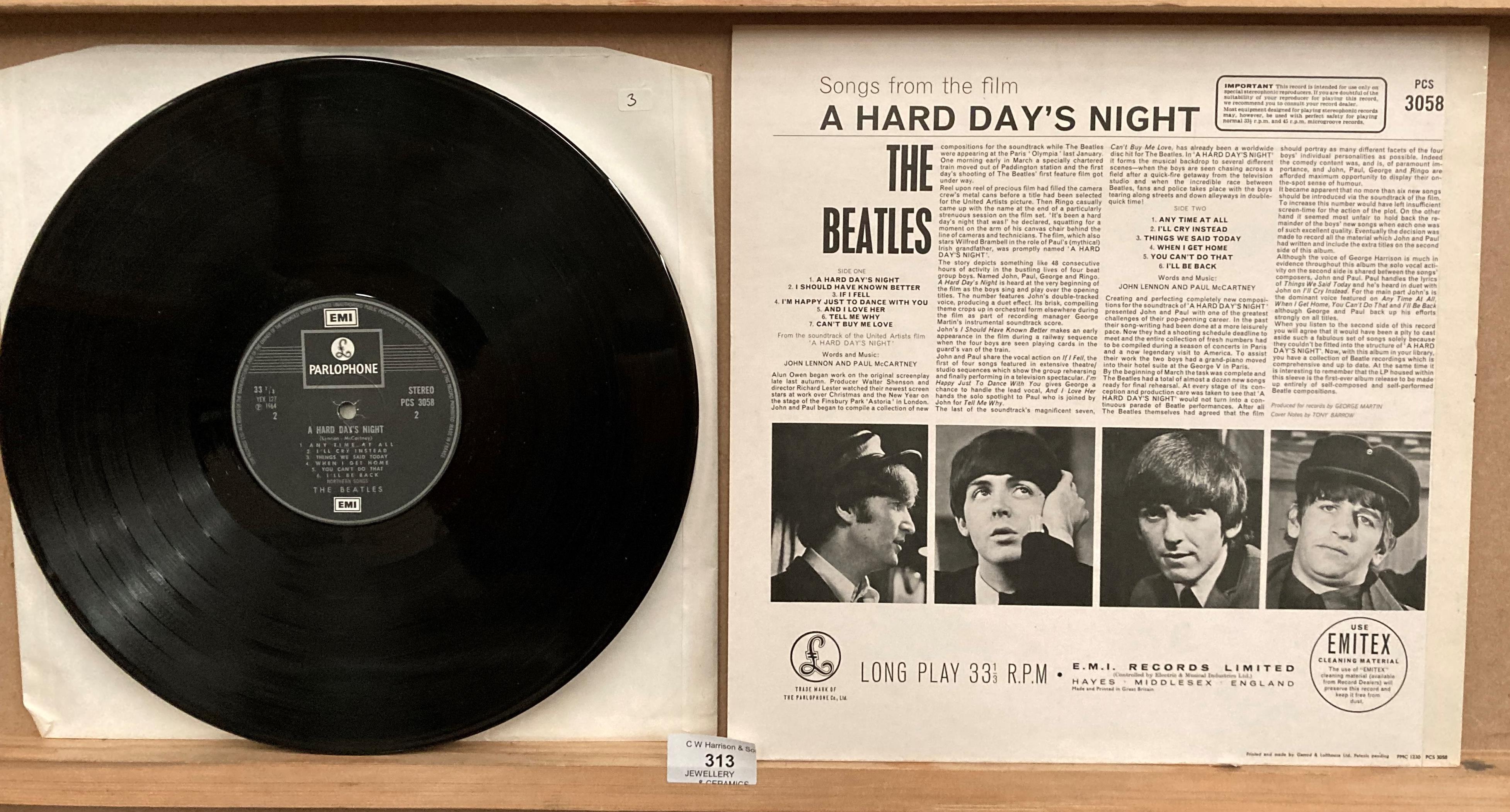 The Beatles LP 'A Hard Days Night' on Parlophone EMI Records PCS 3058 (saleroom location: S3 behind - Image 2 of 2