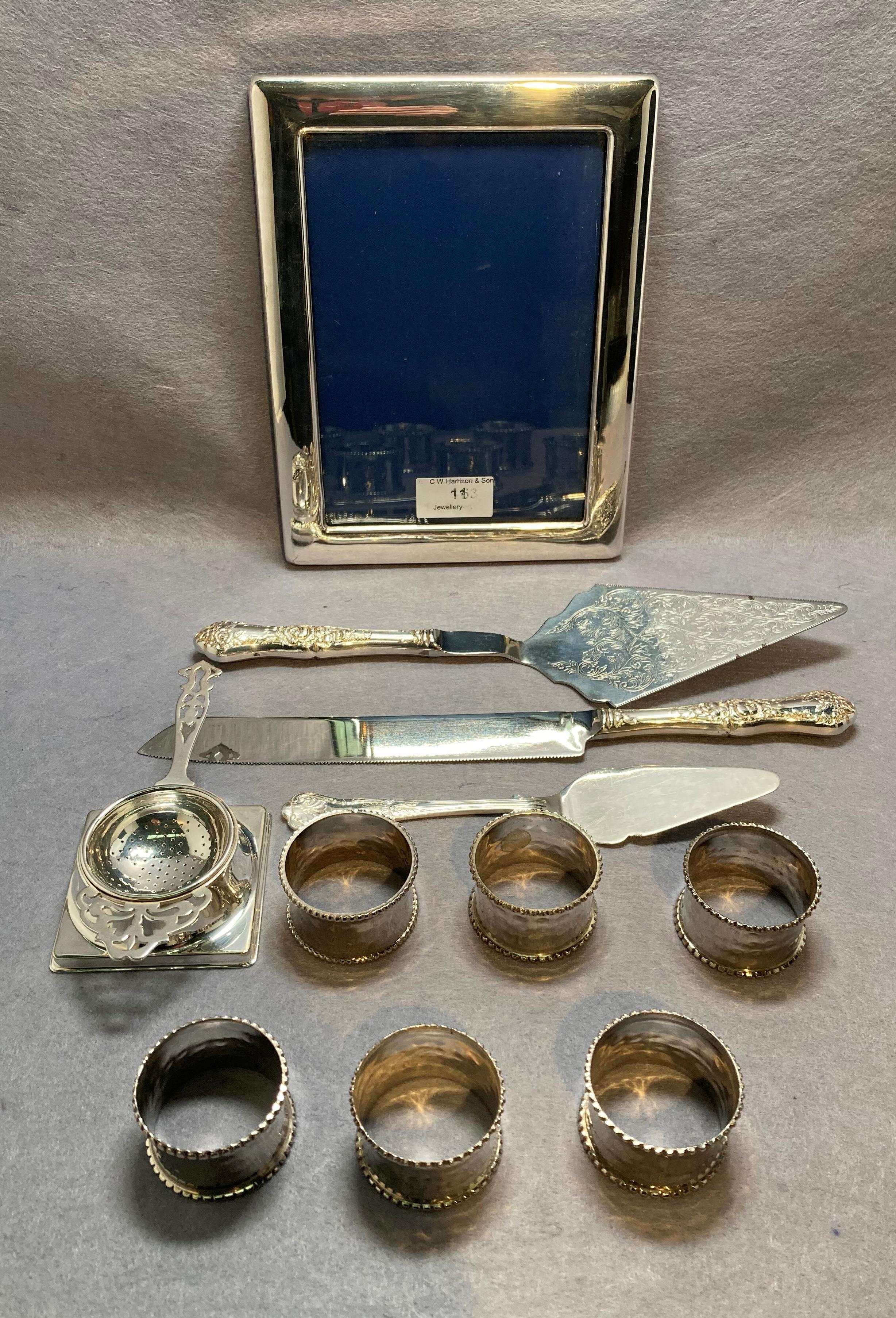 Eleven assorted piece of silver plate etc., including - EPNS 22cm x 17.