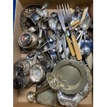 Contents to tray - assorted EPNS, EP, Nevada silver including forks, knives, tray, condiments set,