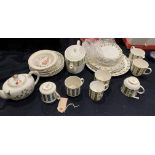 Nineteen-piece Susie Cooper part dinner service and eleven assorted bowls, cups,