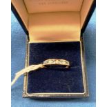 9ct [stamped: 375] gold cubic zirconia ring, size R. Weight - 1.