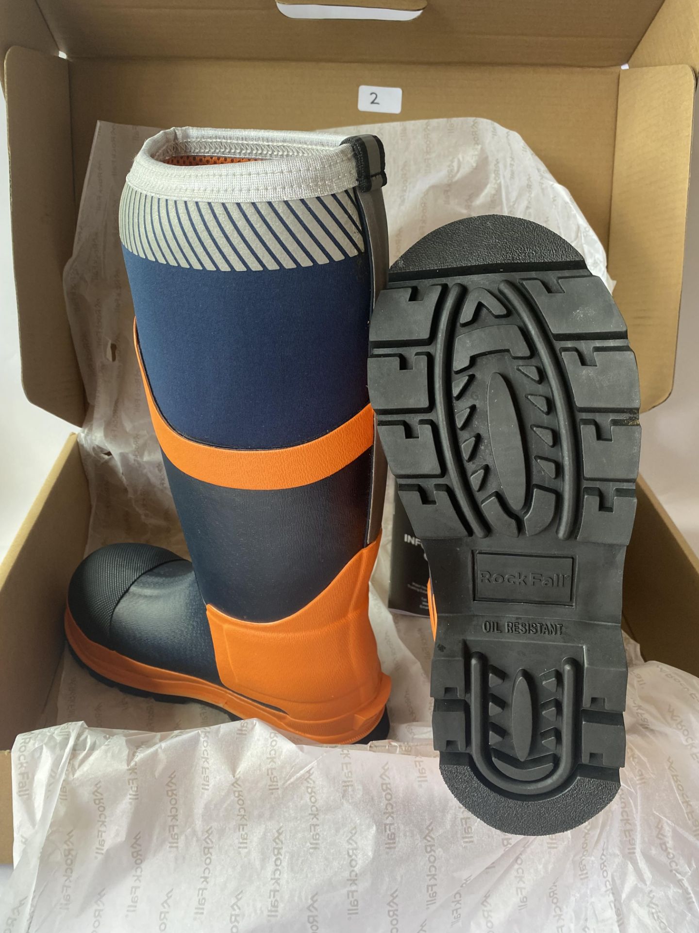 New Rock Fall Proman RF290 Insulated Silt Neoprene steel toe safety wellington boots - UK Size 5 - Image 2 of 3