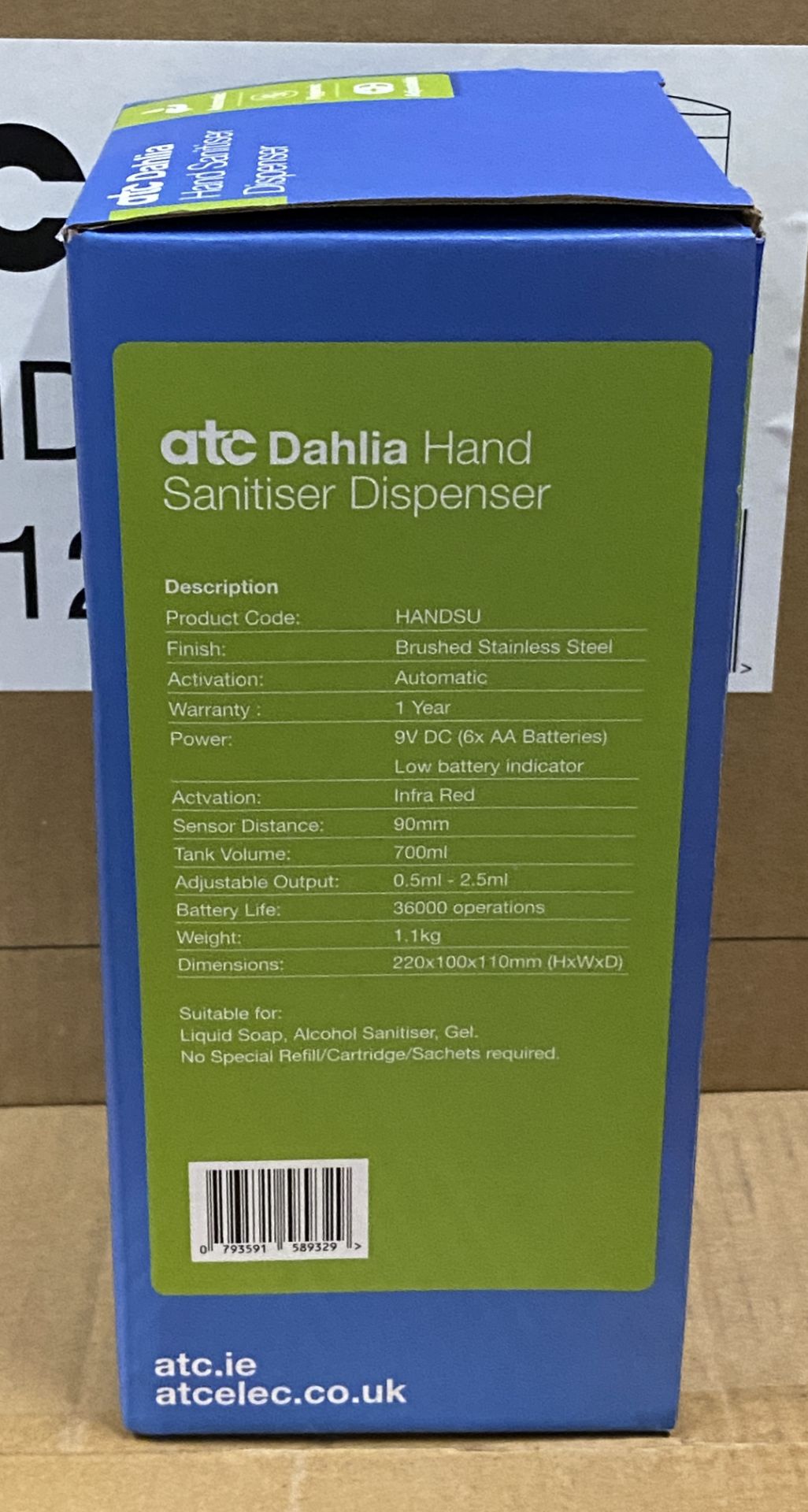 12 x ATC Dahlia Automatic Hand Soap/Sanitiser Dispensers - Boxed retail stock - RRP £59. - Image 4 of 5