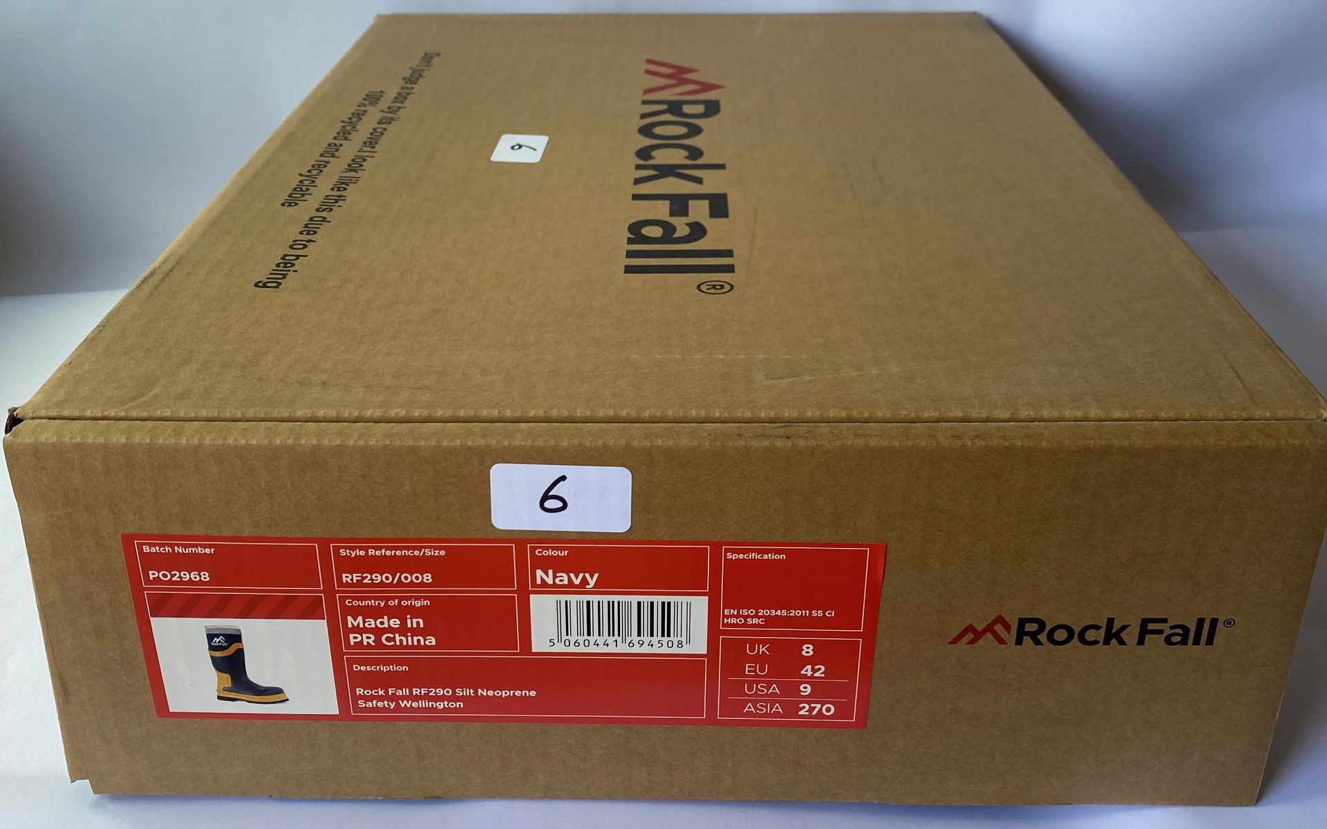 New Rock Fall Proman RF290 Insulated Silt Neoprene steel toe safety wellington boots - UK Size 8 - Image 2 of 2