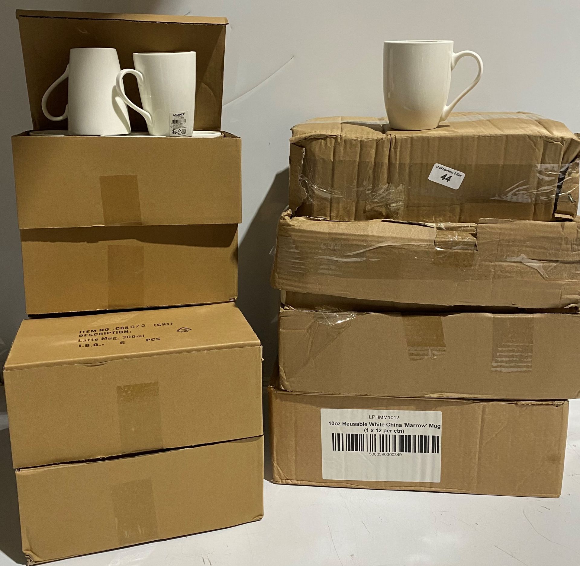 6 x boxes of 6 x latte mug 300ml & 46 12oz bullet cup (saleroom location: MA6/7) Further