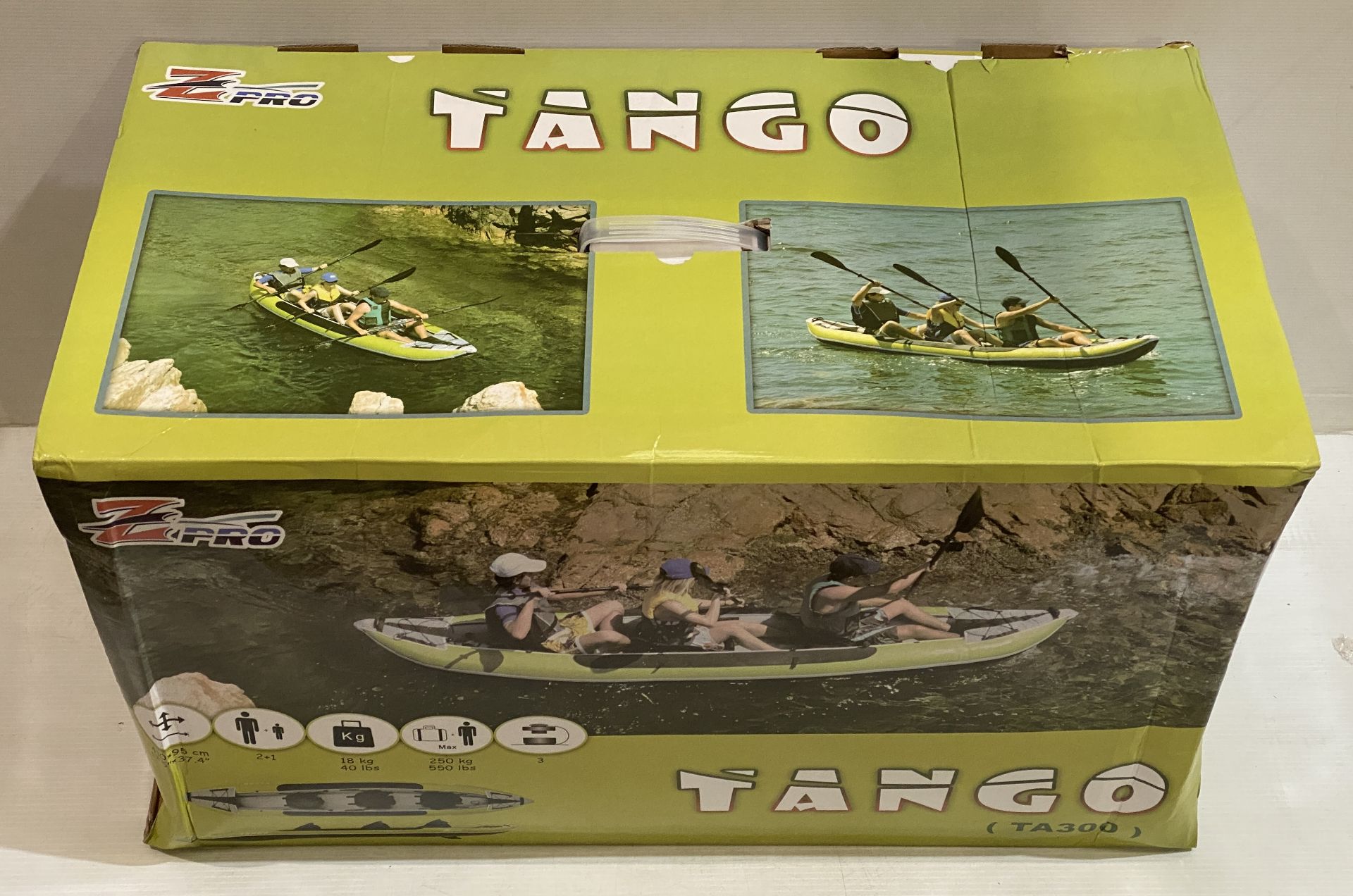 ZPRO Tango TA300 Green inflatable Kayak/Canoe (Sealed, - Image 2 of 6